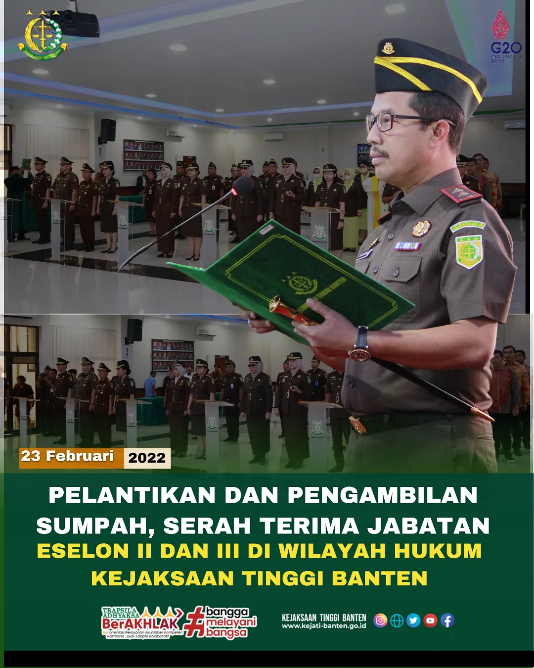 PELANTIKAN DAN PENGAMBILAN SUMPAH, SERAH TERIMA JABATAN ESELON II DAN ...