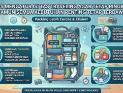 Tips Mengatur Isi Tas Traveling Agar Tetap Ringkas Namun Semua Kebutuhan Penting Tetap Terbawa