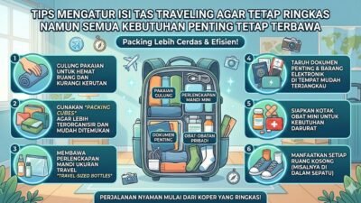 Tips Mengatur Isi Tas Traveling Agar Tetap Ringkas Namun Semua Kebutuhan Penting Tetap Terbawa